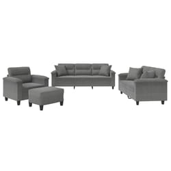 VidaXL 3202310 set di mobili per soggiorno Grigio scuro Metallo, Legno compensato