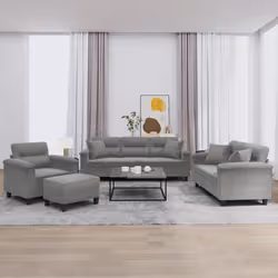 VidaXL 3202310 set di mobili per soggiorno Grigio scuro Metallo, Legno compensato - Vista aggiuntiva 2