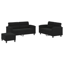 VidaXL 3202323 set di mobili per soggiorno Nero Metallo, Legno compensato