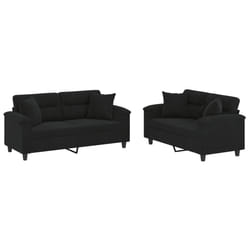 VidaXL 3202329 set di mobili per soggiorno Nero Metallo, Legno compensato