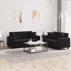 VidaXL 3202329 set di mobili per soggiorno Nero Metallo, Legno compensato - Vista aggiuntiva 2