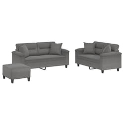 VidaXL 3202334 set di mobili per soggiorno Grigio scuro Metallo, Legno compensato