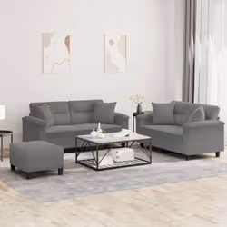 VidaXL 3202334 set di mobili per soggiorno Grigio scuro Metallo, Legno compensato - Vista aggiuntiva 2