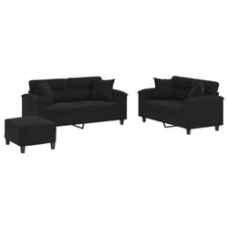 VidaXL 3202335 set di mobili per soggiorno Nero Metallo, Legno compensato