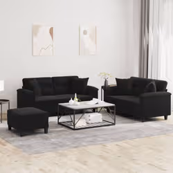 VidaXL 3202335 set di mobili per soggiorno Nero Metallo, Legno compensato - Vista aggiuntiva 2