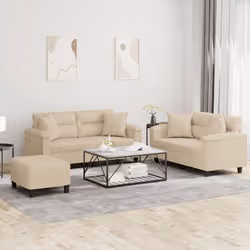 VidaXL 3202336 set di mobili per soggiorno Crema Metallo, Legno compensato - Vista aggiuntiva 2