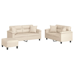 VidaXL 3202337 set di mobili per soggiorno Beige Metallo, Legno compensato