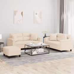 VidaXL 3202337 set di mobili per soggiorno Beige Metallo, Legno compensato - Vista aggiuntiva 2