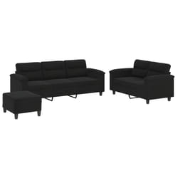 VidaXL 3202347 set di mobili per soggiorno Nero Metallo, Legno compensato