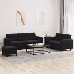VidaXL 3202347 set di mobili per soggiorno Nero Metallo, Legno compensato - Vista aggiuntiva 2
