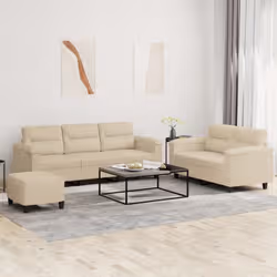 VidaXL 3202348 set di mobili per soggiorno Crema Metallo, Legno compensato - Vista aggiuntiva 2