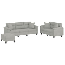 VidaXL 3202357 set di mobili per soggiorno Grigio chiaro Metallo, Legno compensato