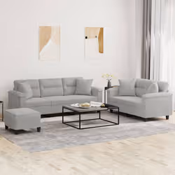 VidaXL 3202357 set di mobili per soggiorno Grigio chiaro Metallo, Legno compensato - Vista aggiuntiva 2