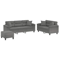 VidaXL 3202358 set di mobili per soggiorno Grigio scuro Metallo, Legno compensato