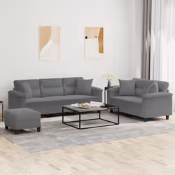 VidaXL 3202358 set di mobili per soggiorno Grigio scuro Metallo, Legno compensato - Vista aggiuntiva 2