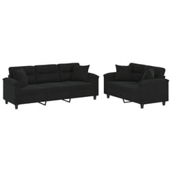 VidaXL 3202359 set di mobili per soggiorno Nero Metallo, Legno compensato