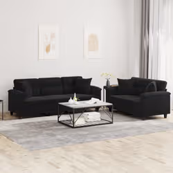 VidaXL 3202359 set di mobili per soggiorno Nero Metallo, Legno compensato - Vista aggiuntiva 2