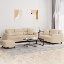 VidaXL 3202360 set di mobili per soggiorno Crema Metallo, Legno compensato - Vista aggiuntiva 2