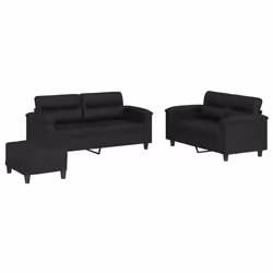 VidaXL 3202367, Nero, Schiuma, Ecopelle, Metallo, Polywood, Tessile, 170 cm, 77 cm, 80 cm