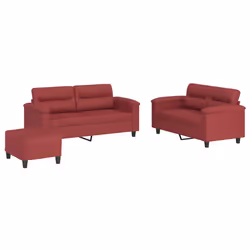 VidaXL 3202370, Rosso, Schiuma, Ecopelle, Metallo, Polywood, Tessile, 170 cm, 77 cm, 80 cm