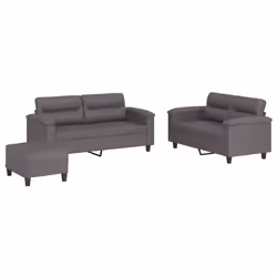 VidaXL 3202374, Grigio, Schiuma, Ecopelle, Metallo, Polywood, Tessile, 170 cm, 77 cm, 80 cm