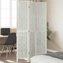 Divisorio Ambienti 3Pannelli Bianco Legno Massello di Paulownia Vidaxl 54603