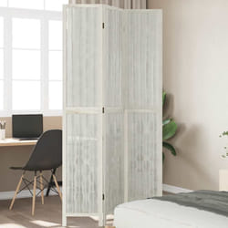 Divisorio Ambienti 3Pannelli Bianco Legno Massello di Paulowniacod mxl 115613