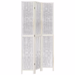 Divisorio Ambienti 3Pannelli Bianco Legno Massello di Paulowniacod mxl 115613 - Vista aggiuntiva 2