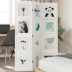 Divisorio Ambienti 3Pannelli Bianco Legno Massello di Paulownia Vidaxl 90179