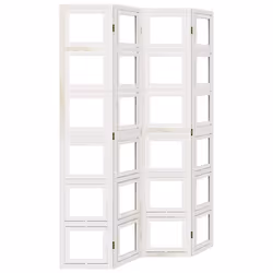 Divisorio Ambienti 4Pannelli Bianco Legno Massello di Paulowniacod mxl 115887 - Vista aggiuntiva 2
