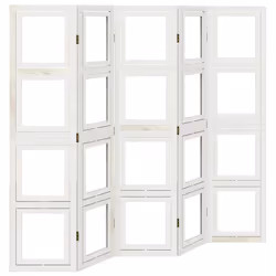 Divisorio Ambienti 5Pannelli Bianco Legno Massello di Paulowniacod mxl 115889 - Vista aggiuntiva 2