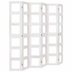 Divisorio Ambienti 6Pannelli Bianco Legno Massello di Paulowniacod mxl 115378 - Vista aggiuntiva 2