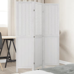 Divisorio Ambienti 3Pannelli Bianco Legno Massello di Paulowniacod mxl 92044