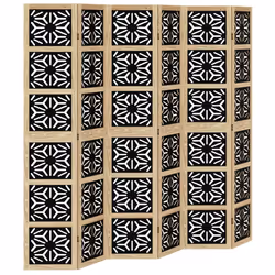 Divisorio Ambienti 6 Pannelli Marrone e nero Legno di Paulowniacod mxl 91250 - Vista aggiuntiva 2