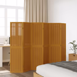 Divisorio Ambienti 6 Pannelli Marrone Legno Massello Paulowniacod mxl 115427 - Vista aggiuntiva 3