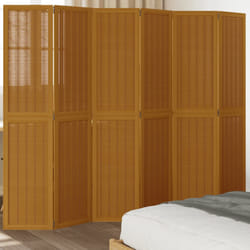 Divisorio Ambienti 6 Pannelli Marrone Legno Massello Paulowniacod mxl 92056