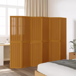 Divisorio Ambienti 6 Pannelli Marrone Legno Massello Paulowniacod mxl 92056 - Vista aggiuntiva 3