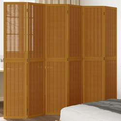 Divisorio Ambienti 6 Pannelli Marrone Legno Massello Paulownia Vidaxl 46686