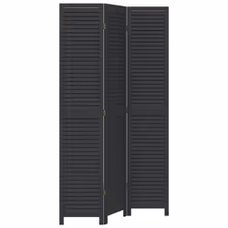 Divisorio Ambienti 3 Pannelli Nero Legno Massello di Paulowniacod mxl 90917 - Vista aggiuntiva 2