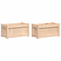 Fioriere da Giardino 2 pz in Legno Massello di Pinocod mxl 108673 - Vista aggiuntiva 2