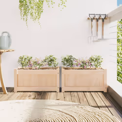 Fioriere da Giardino 2 pz in Legno Massello di Pinocod mxl 108673 - Vista aggiuntiva 3