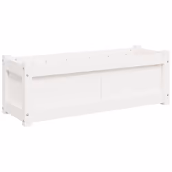 Fioriera da Giardino Bianca 90x31x31 cm Legno Massello di Pinocod mxl 132544 - Vista aggiuntiva 2