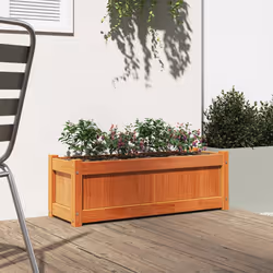 Fioriera Giardino Marrone Cera 90x31x31 cm Legno Massello Pinocod mxl 134567 - Vista aggiuntiva 3