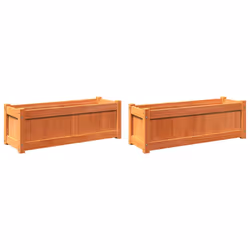 Fioriere da Giardino 2pz Marrone Cera Legno Massello di Pinocod mxl 110534 - Vista aggiuntiva 2