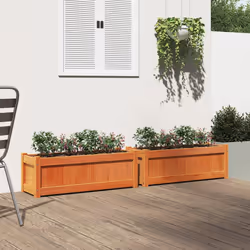 Fioriere da Giardino 2pz Marrone Cera Legno Massello di Pinocod mxl 110534 - Vista aggiuntiva 3
