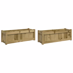 Fioriere da Giardino 2 pz in Legno di Pino Impregnatocod mxl 132543 - Vista aggiuntiva 2
