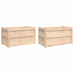 Fioriere da Giardino 2 pz in Legno Massello di Pinocod mxl 84614 - Vista aggiuntiva 2