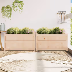Fioriere da Giardino 2 pz in Legno Massello di Pinocod mxl 84614 - Vista aggiuntiva 3