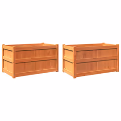Fioriere da Giardino 2pz Marrone Cera Legno Massello di Pinocod mxl 134564 - Vista aggiuntiva 2