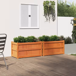 Fioriere da Giardino 2pz Marrone Cera Legno Massello di Pinocod mxl 134564 - Vista aggiuntiva 3